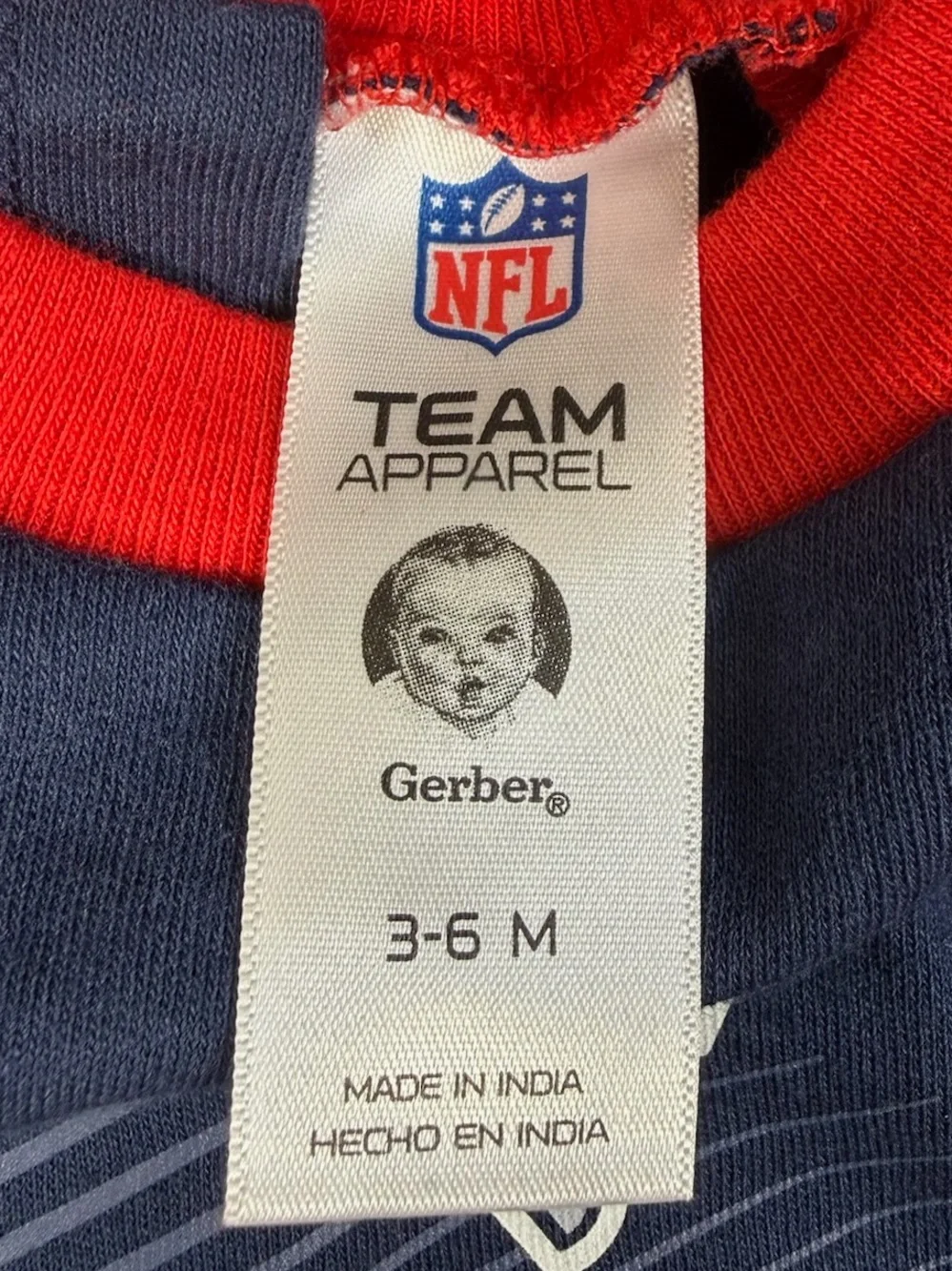 NWT‎ NFL TEAM APPAREL X GERBER New England Patriots Sleep 'n Play Coverall 3-6M